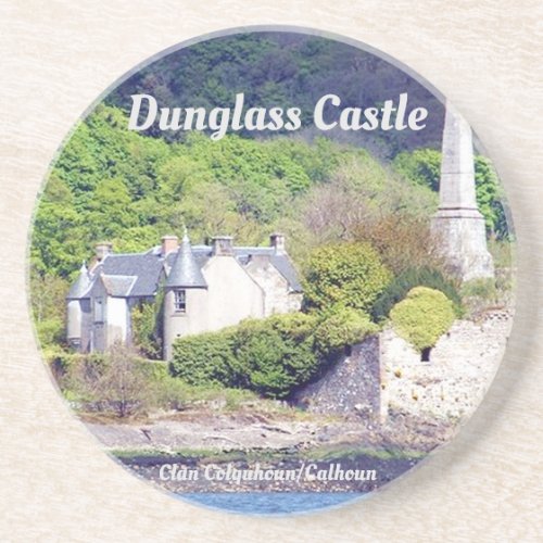 Dunglass Castle   Clan ColquhounCalhoun Sandstone Coaster