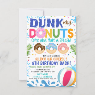 Dunk and Donuts Birthday Invitation