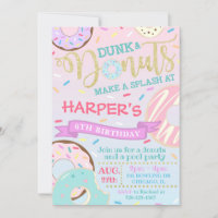 Dunk and Donuts Invitation Donut Pool Invitation