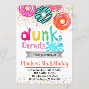 Dunk and donuts party invitation