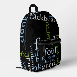 Dunk into Fashion: Basketball Accessory Printed  Printed Backpack