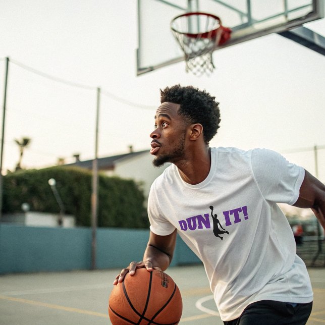 Dunk it | Basketball Phrase with Purple Typography T-Shirt (Creator Uploaded)