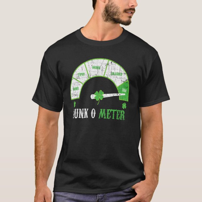 Dunk O Meter Irish Beer Drinking Alcohol Drinker T-Shirt (Front)