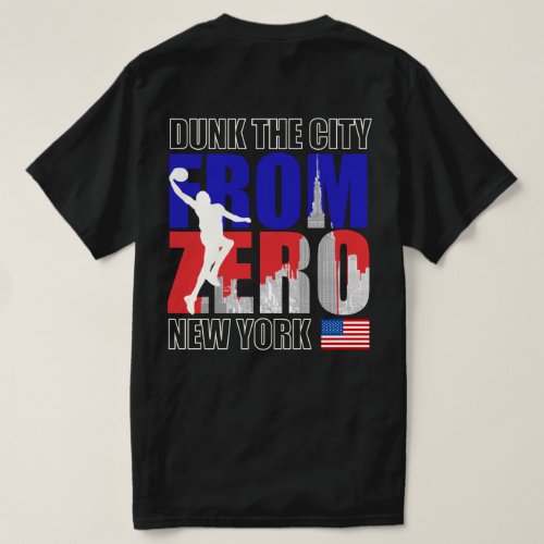 Dunk the City _ New York Black FB Flying Man T_Shirt