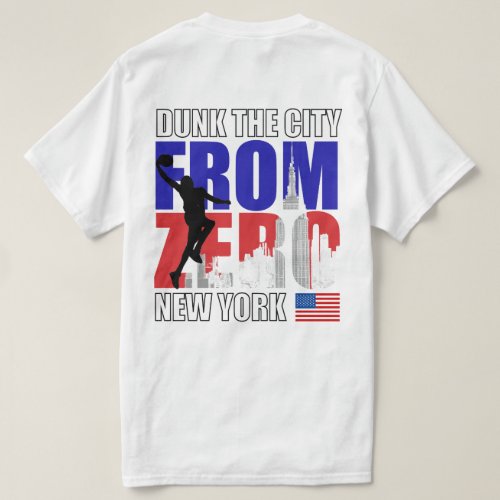 Dunk the City _ New York White FB Flying Man  T_Shirt