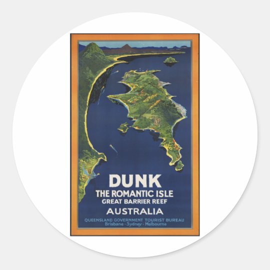 Dunk The Romantic Isle - Great Barrier Coral Reef Classic Round Sticker