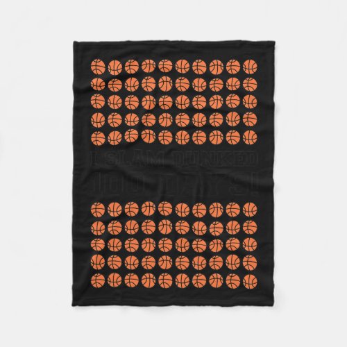 Dunked 100 Days Basketball For Boys 100th Day Of S Fleece Blanket