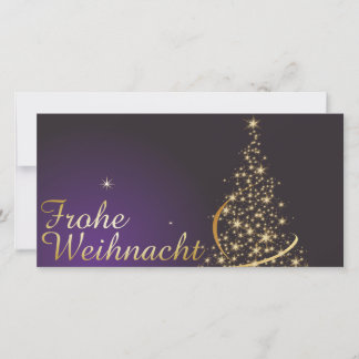 Dunkelviolettes Weihnachtsmotiv mit Weihnachtsbaum Thank You Card