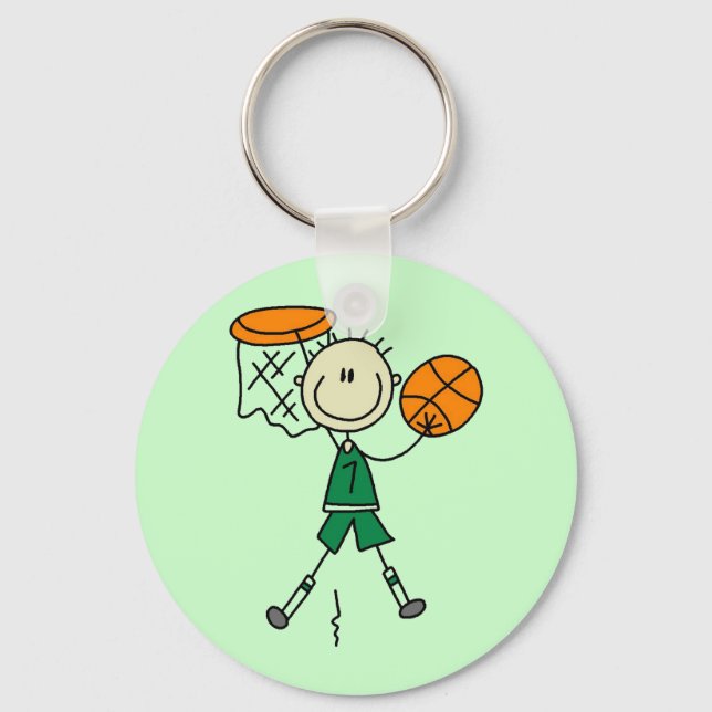 Dunking Boys Basketball Tshirts and Gifts Keychain (Front)