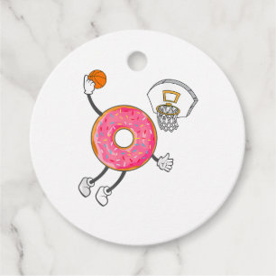 Dunking Donut Hole Food Champ Favor Tags