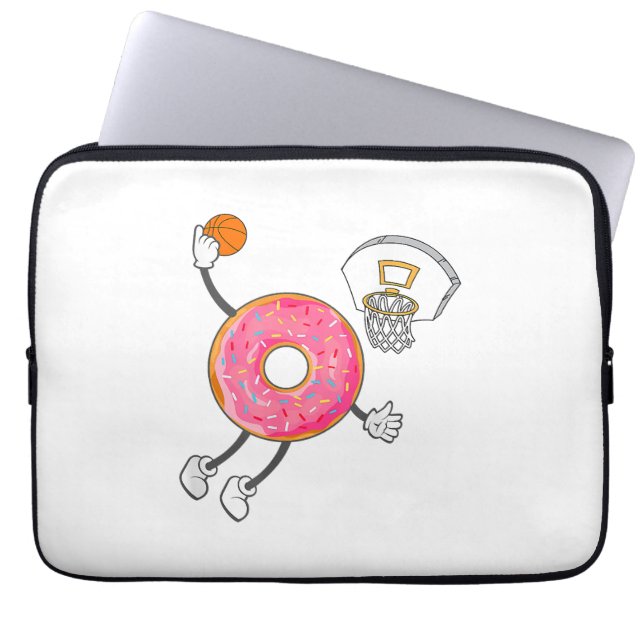 Dunking Donut Hole Food Champ Laptop Sleeve (Front)