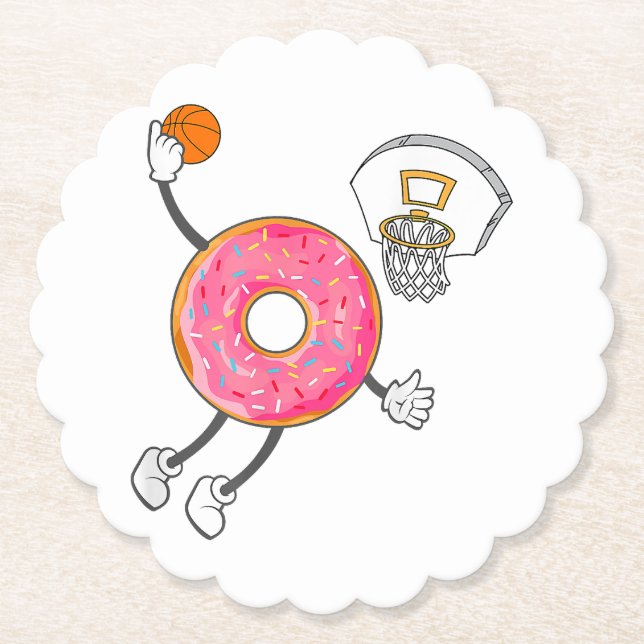 Dunking Donut Hole Food Champ Paper Coaster (Front)