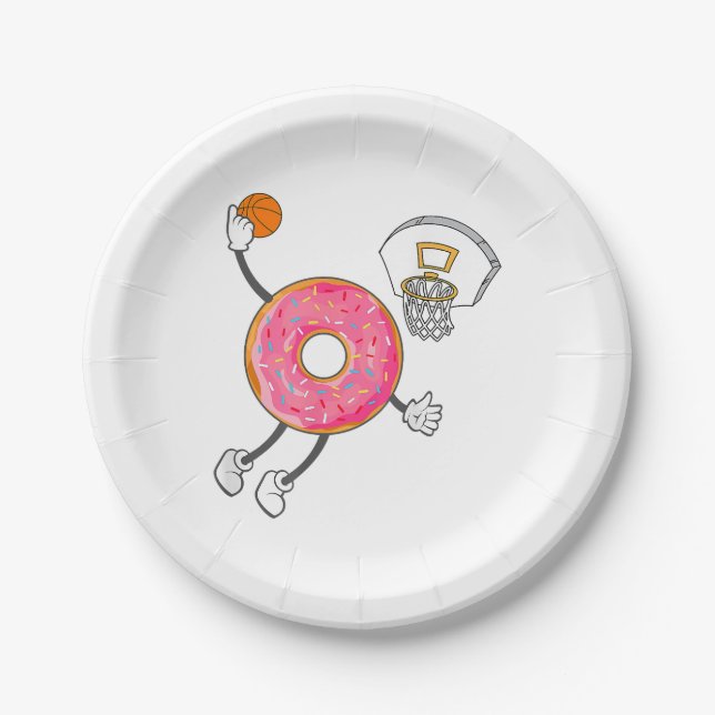 Dunking Donut Hole Food Champ Paper Plates (Front)