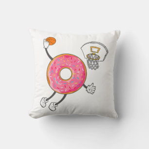 Dunking Donut Hole Food Champ Throw Pillow
