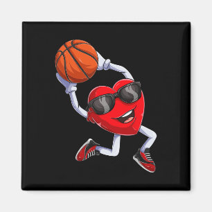 Dunking Heart Basketball  Magnet