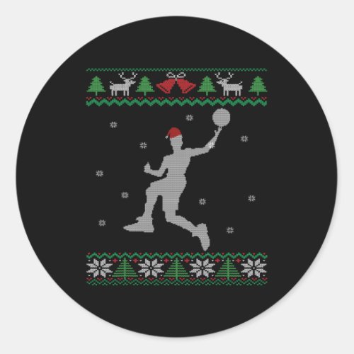 Dunking Santa Funny Basketball Ugly Christmas  Classic Round Sticker