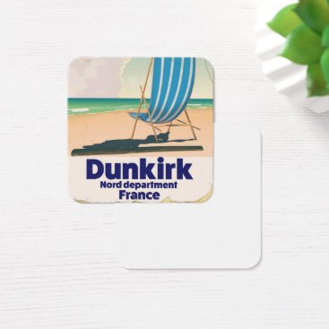 Dunkirk Beach travel poster Square Business Card Dunkirk Beach travel poster Square Business Card