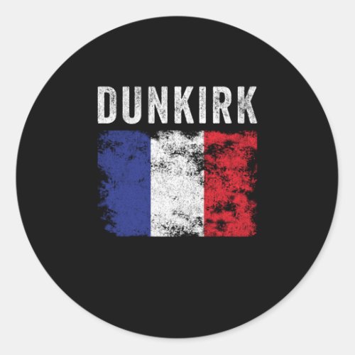 Dunkirk France Flag French Souvenir Classic Round Sticker