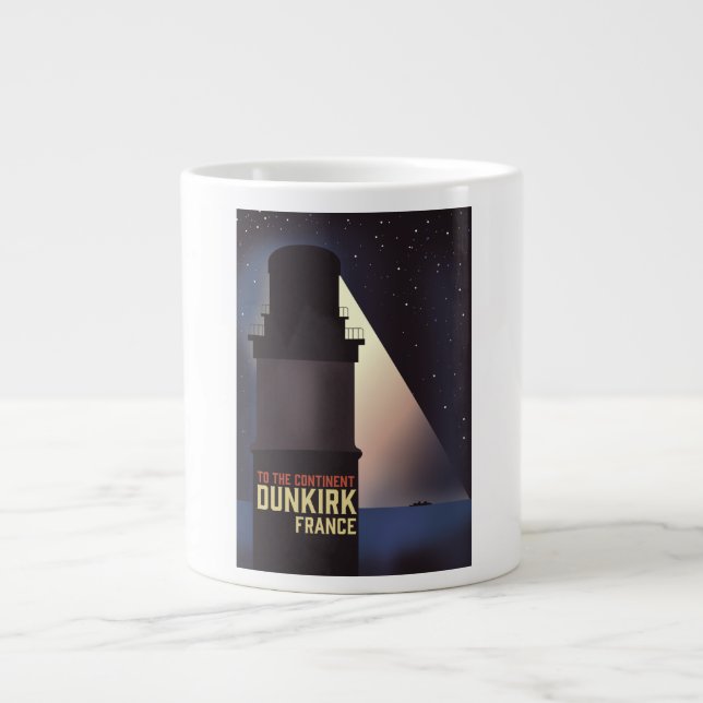 Dunkirk Lighthouse travel poster. Giant Coffee Mug (Front)