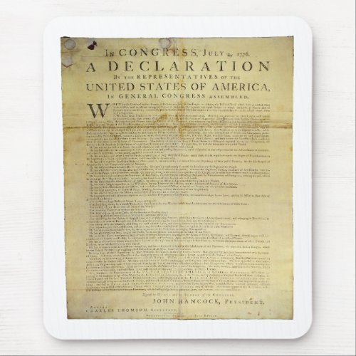 Dunlap Broadside Declaration of Independence 1774 Mouse Pad