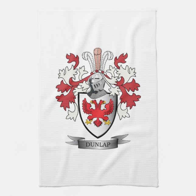 Dunlap Family Crest Coat of Arms Kitchen Towel (Vertical)