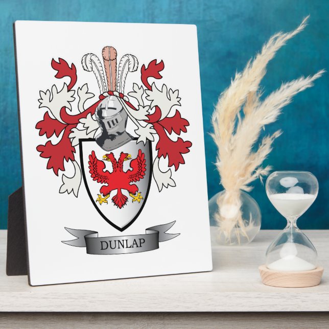 Dunlap Family Crest Coat of Arms Plaque (Side)