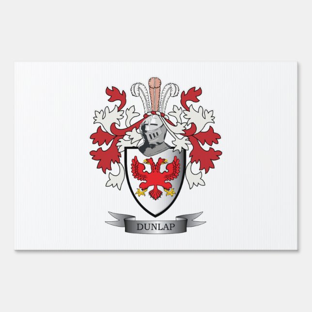 Dunlap Family Crest Coat of Arms Sign (Front)