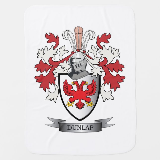 Dunlap Family Crest Coat of Arms Swaddle Blanket (Front)