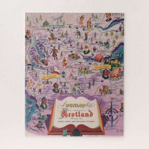 Dunlop Map of Central Scotland Jigsaw Puzzle