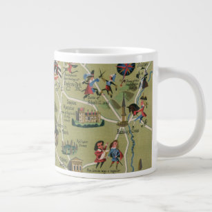 Dunlop Map of Shakespeare Country, England Giant Coffee Mug
