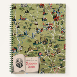 Dunlop Map of Shakespeare Country, England Notebook