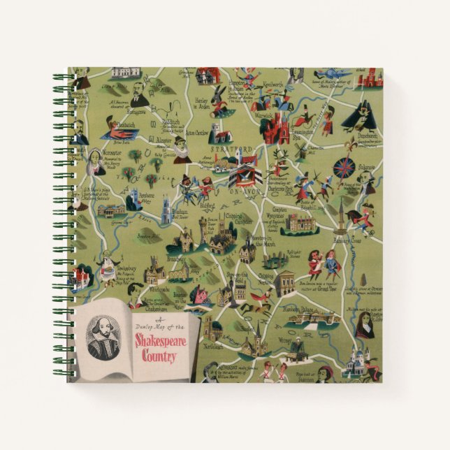 Dunlop Map of Shakespeare Country, England Notebook (Front)