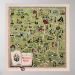 Dunlop Map of Shakespeare Country, England Poster