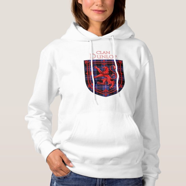Dunlop Tartan Scottish Plaid Lion Rampant Hoodie (Front)