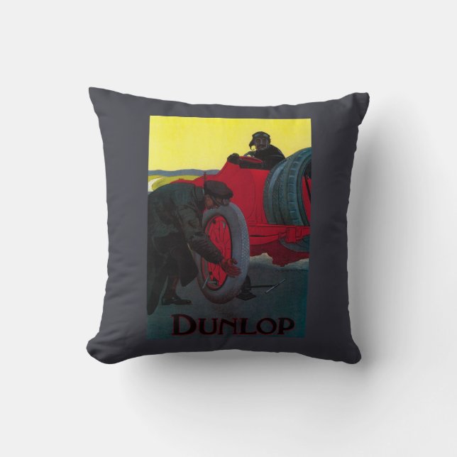 Dunlop Vintage PosterEurope Throw Pillow (Front)