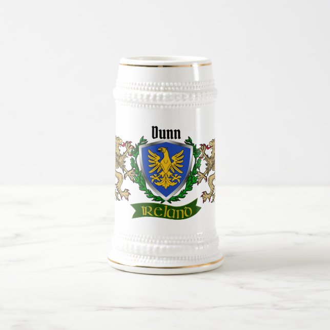 Dunn/O'Dunn Irish Shield Personalized Beer Stein (Center)