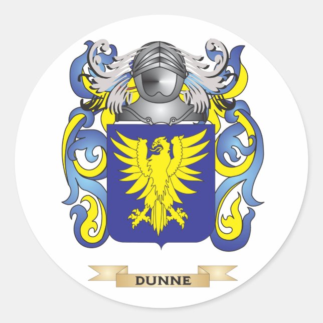 Dunne Coat of Arms Classic Round Sticker (Front)