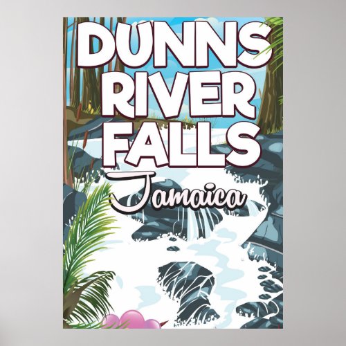 Dunns River Falls Jamaica travel poster