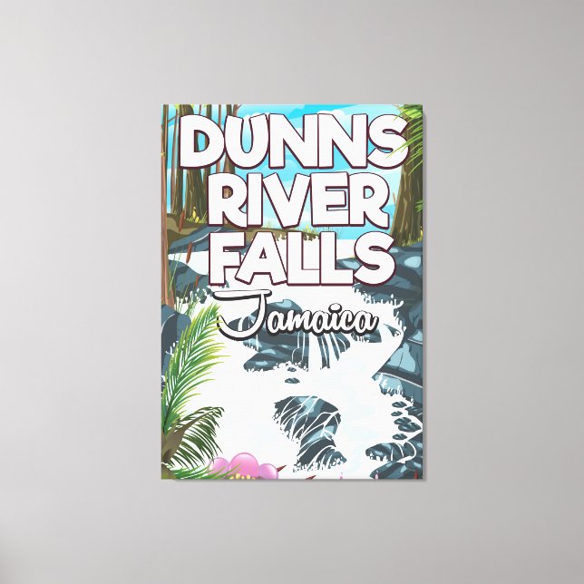 Dunn's River Falls Jamaica travel poster Canvas Print (Front)
