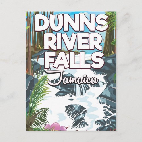 Dunns River Falls Jamaica travel poster Postcard