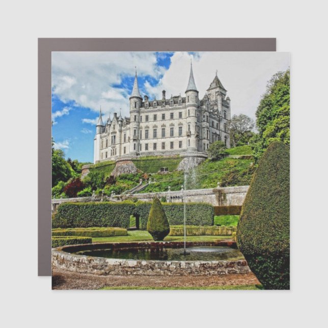 Dunrobin castle architecture photo car magnet (Front)