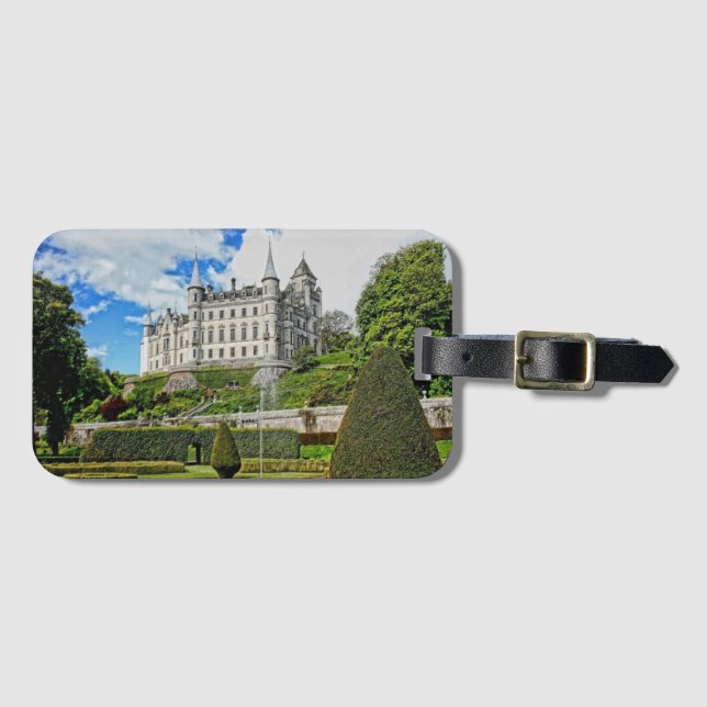 Dunrobin castle architecture photo luggage tag (Front Horizontal)