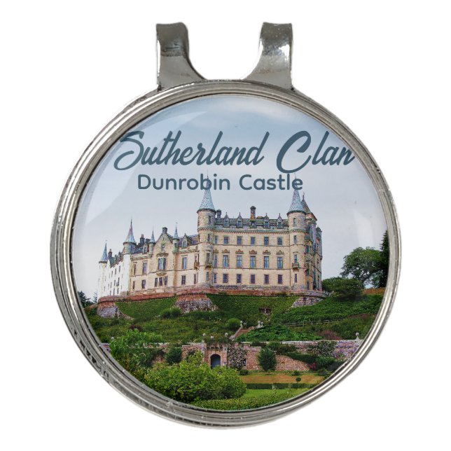 Dunrobin Castle Scottish Sutherland Clan Photo Golf Hat Clip (Front)