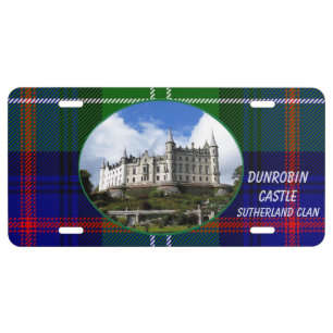 Dunrobin Castle, Sutherland Tartan License Plate