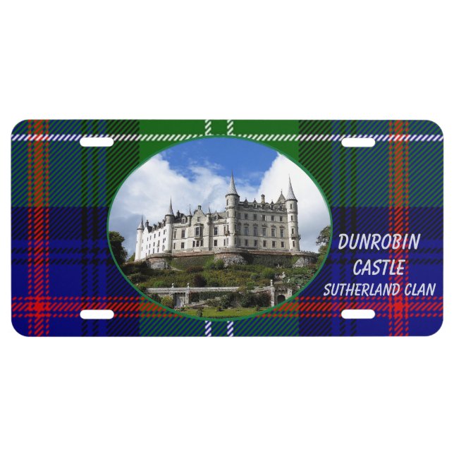 Dunrobin Castle, Sutherland Tartan License Plate (Front)