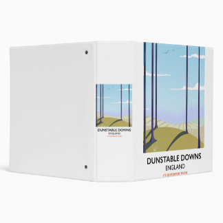 dunstable downs vintage style travel poster 3 ring binder