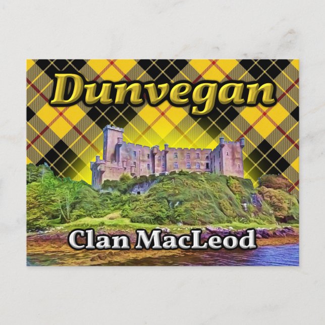 Dunvegan Castle Clan MacLeod Lewis Tartan Scotland Postcard (Front)