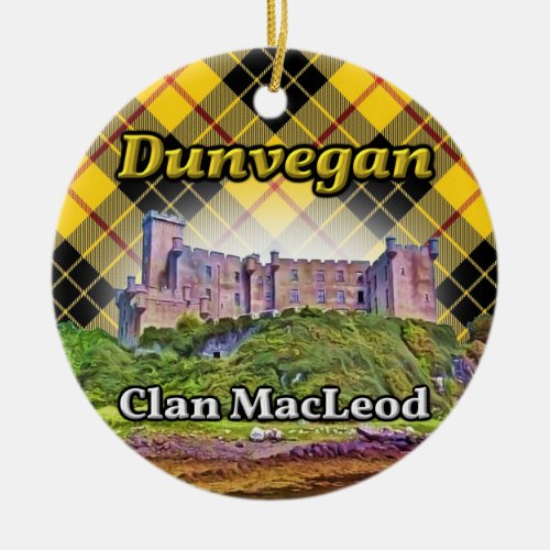 Dunvegan Castle Clan MacLeod Tartan Scotland Ceramic Ornament