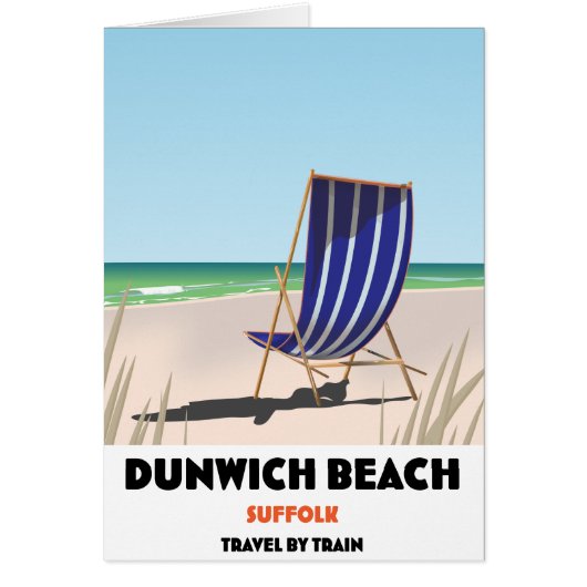 Dunwch Beach Suffolk vintage train poster (Front)