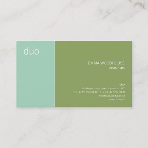 Customizable Duo Aqua &amp; Green Business Card Template